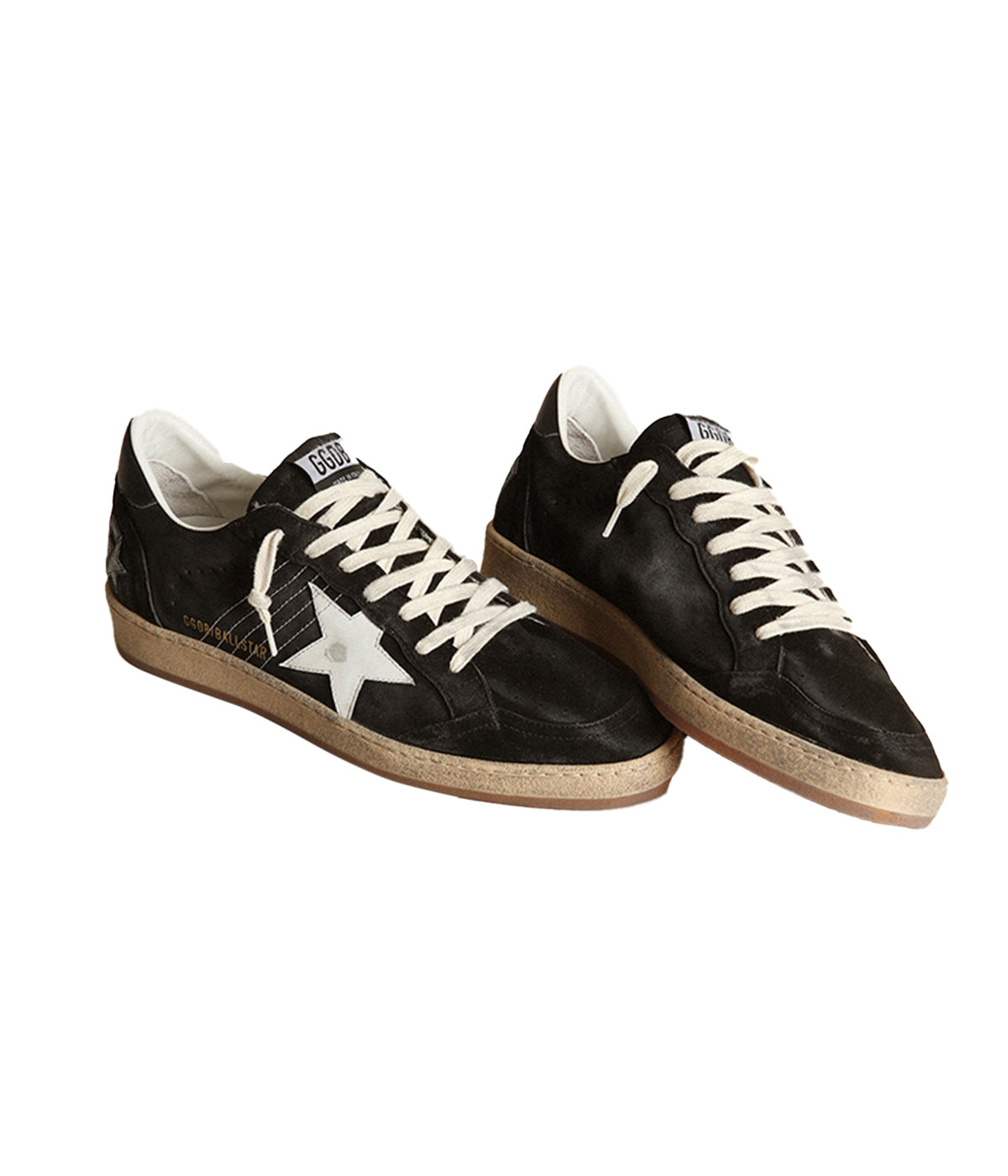 Ball Star with Stitching and Leather Star Heel in Black & White