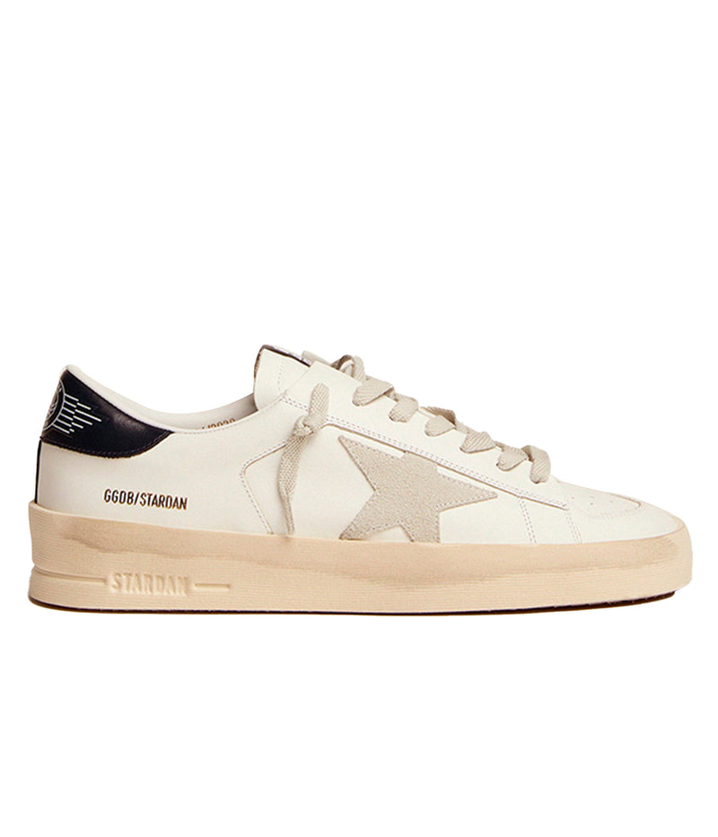 Stardan Leather Upper Suede Star Shiny Leather Heel in White, Ice & Black
