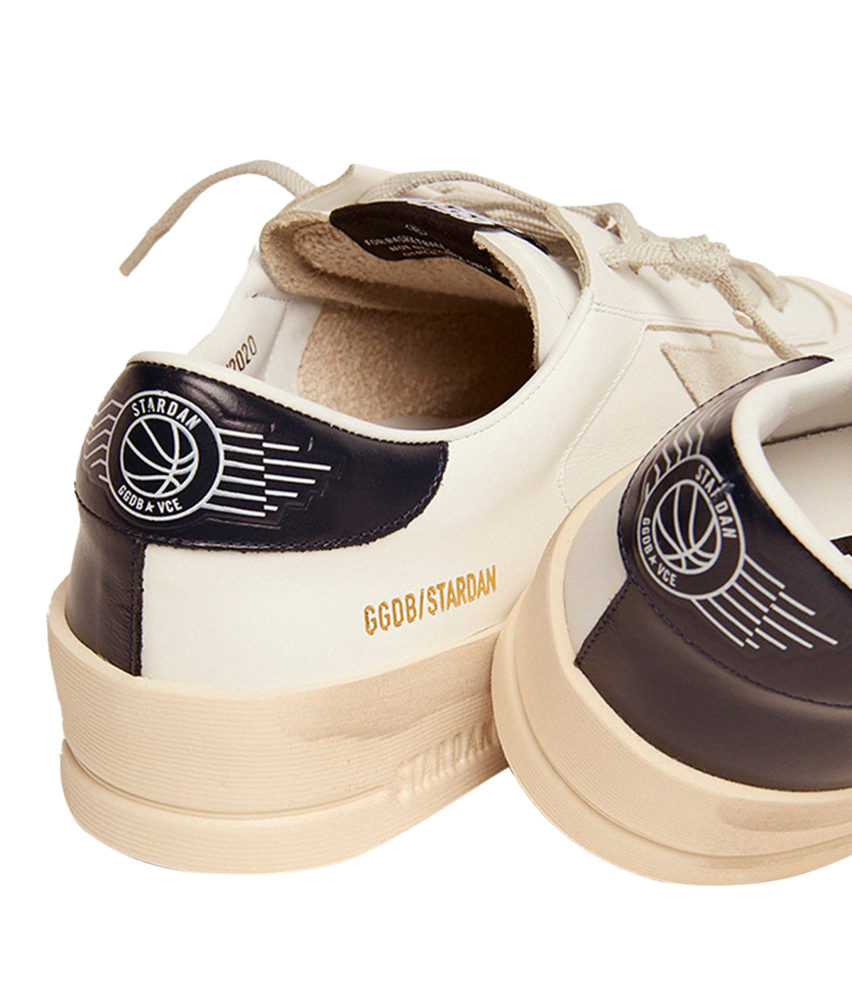 Stardan Leather Upper Suede Star Shiny Leather Heel in White, Ice & Black