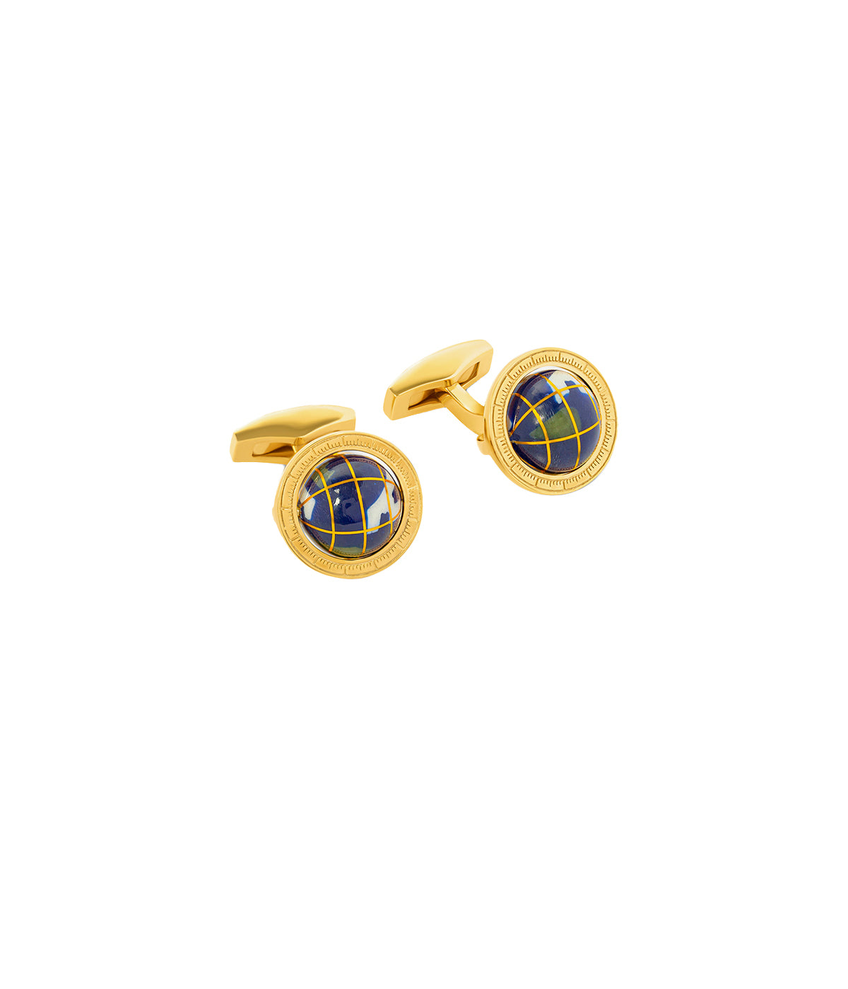 Globe Mosaic Cufflinks in Yellow Gold