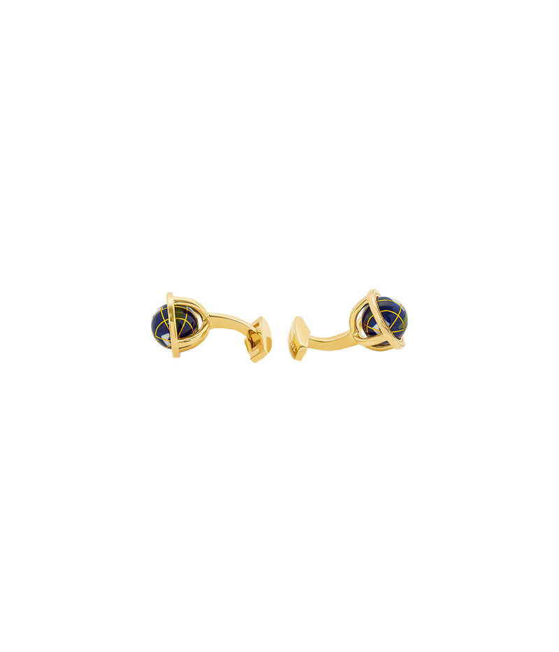 Globe Mosaic Cufflinks in Yellow Gold
