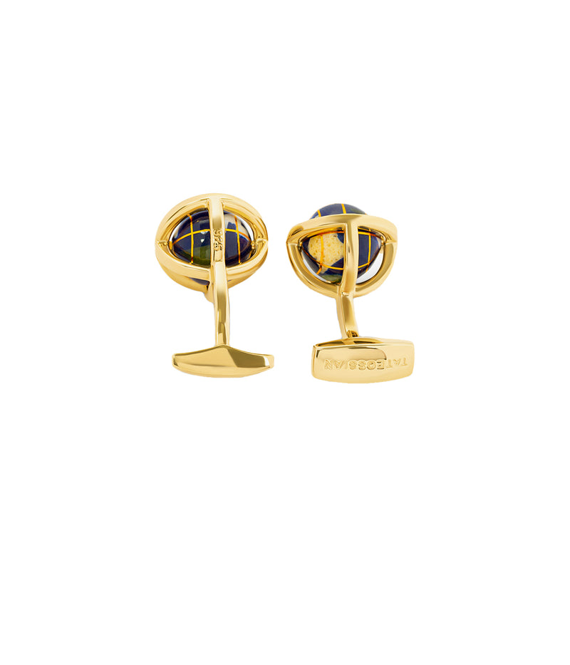 Globe Mosaic Cufflinks in Yellow Gold