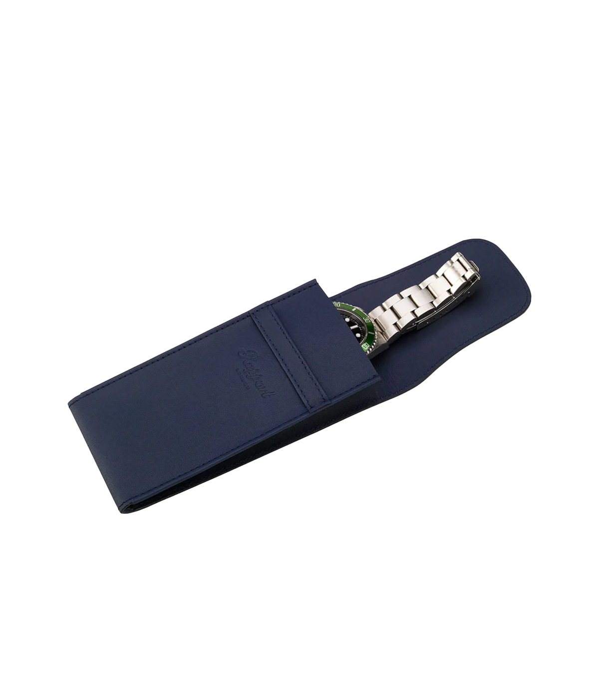 Hyde Park Single Watch Pouch in Navy Blue
