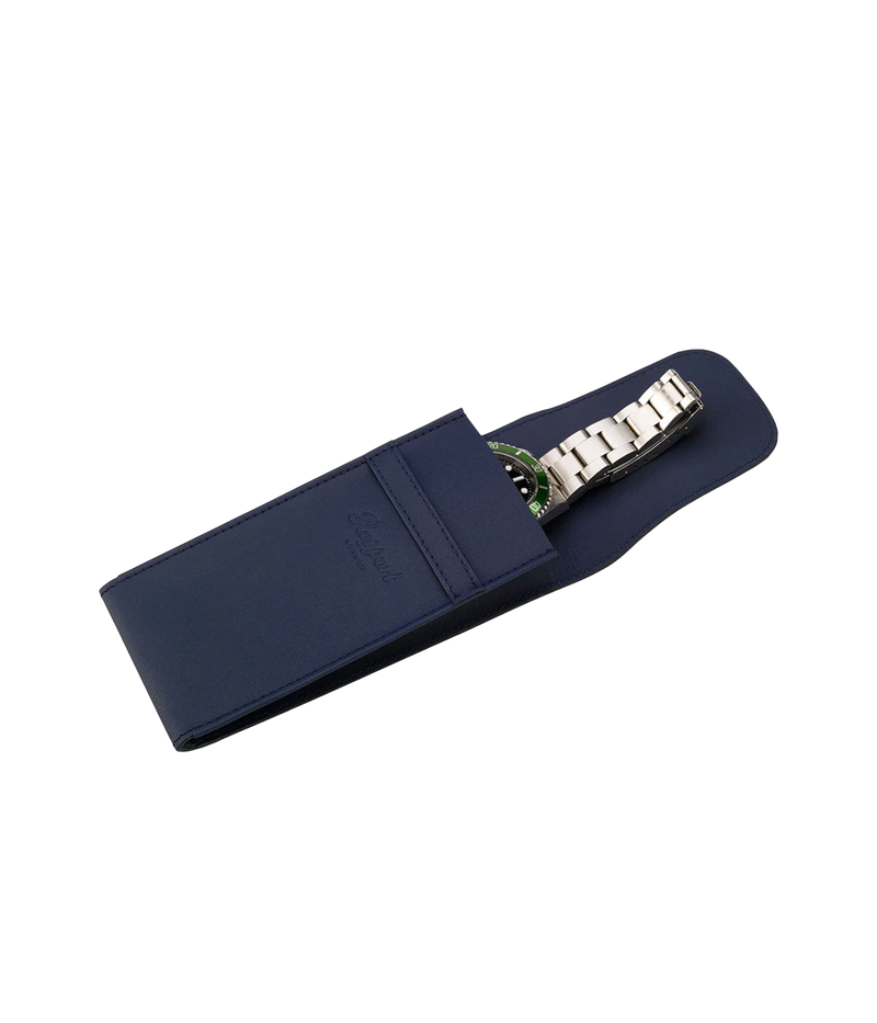 Hyde Park Single Watch Pouch in Navy Blue