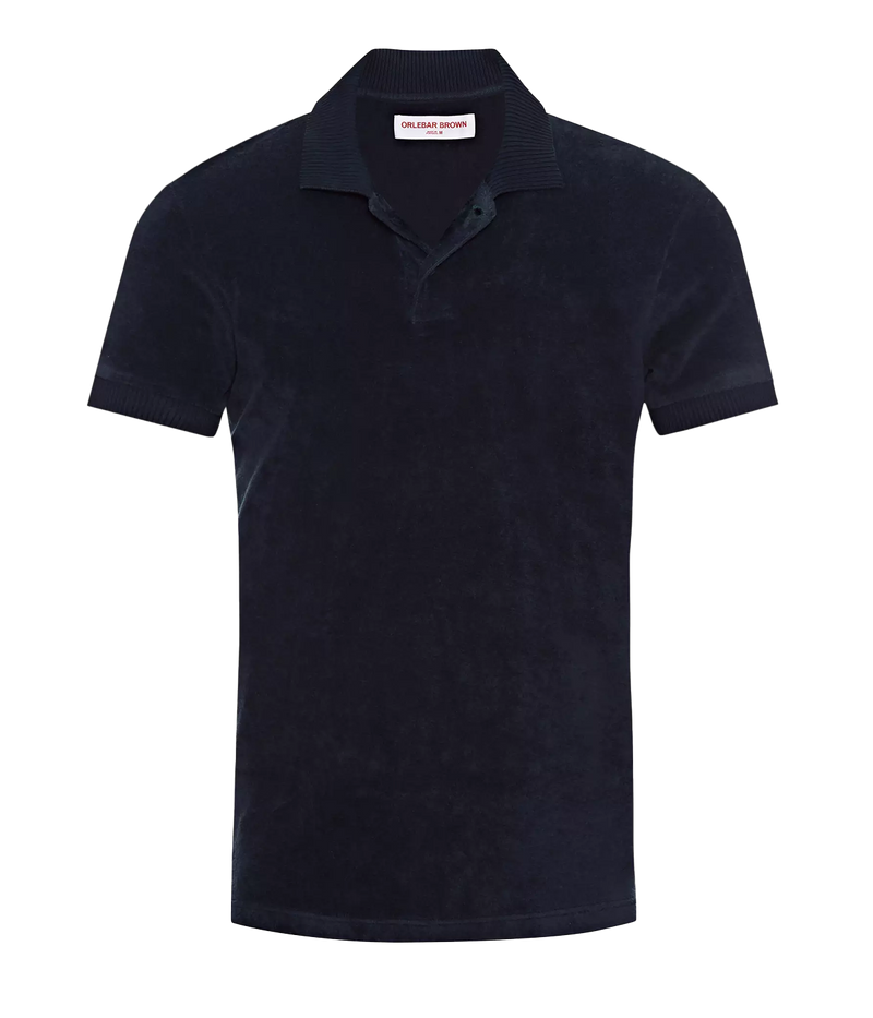 Jarret Towelling Polo in Night Iris