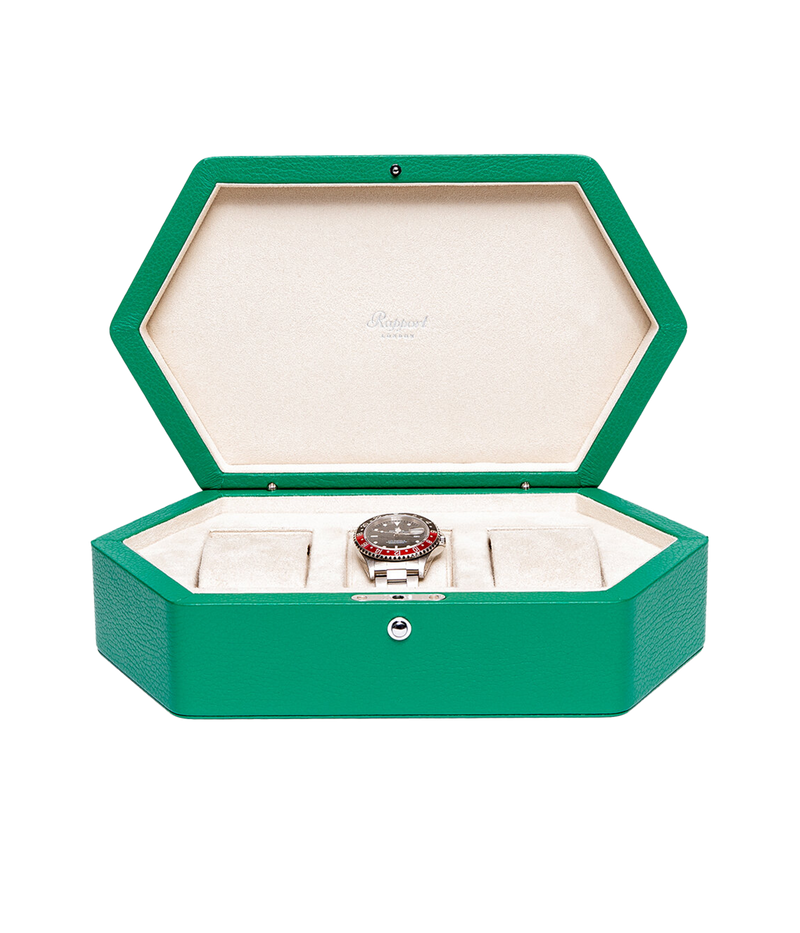 Portobello Three Watch Box in Jungle Green