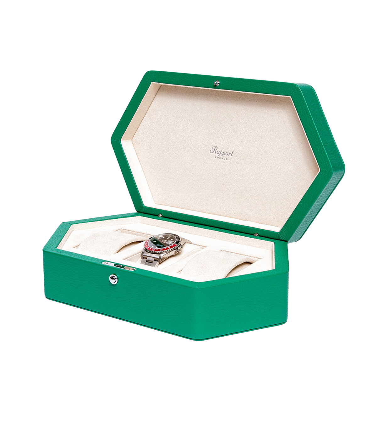 Portobello Three Watch Box in Jungle Green
