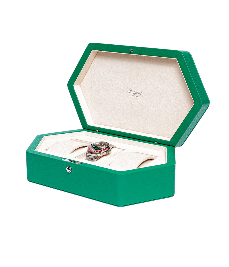 Portobello Three Watch Box in Jungle Green