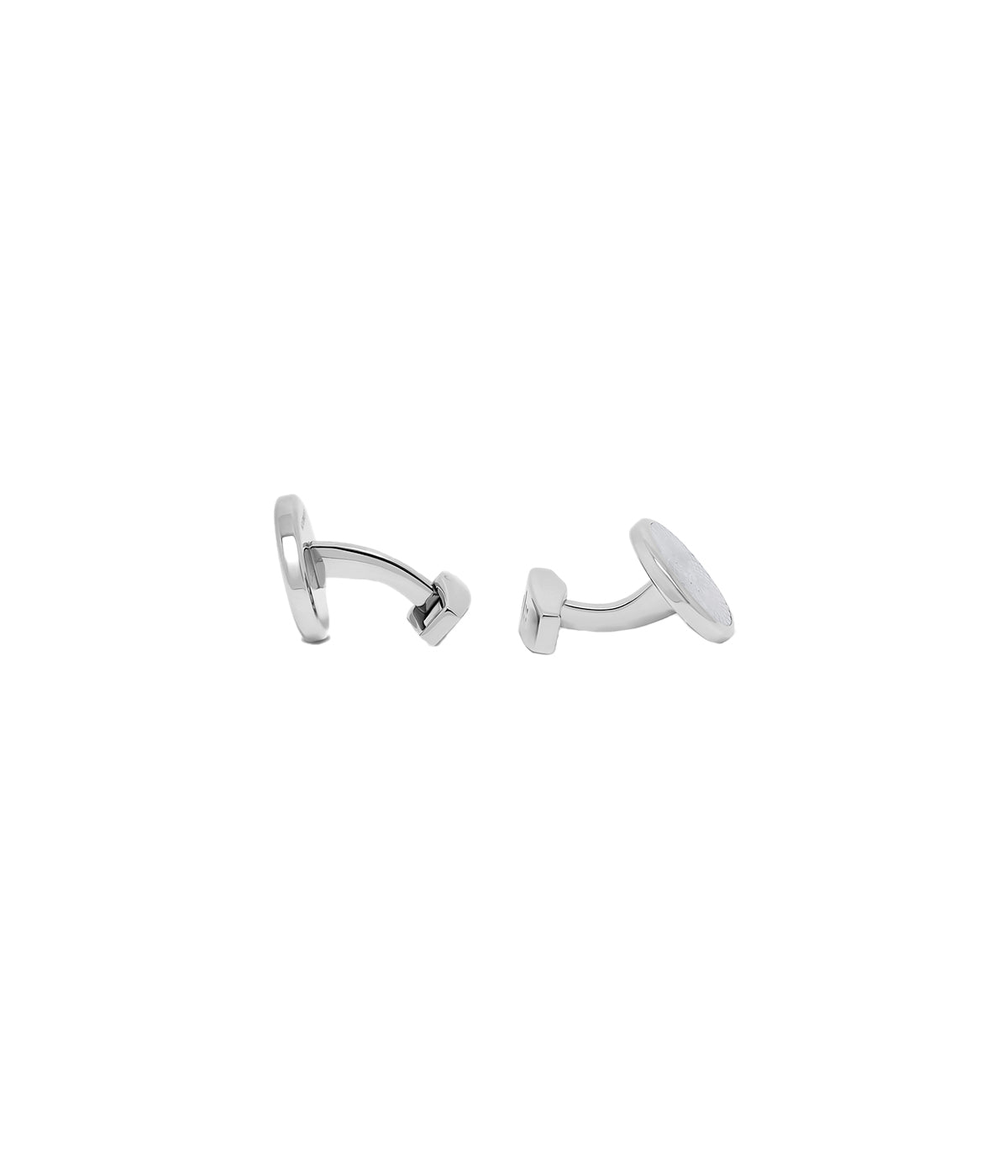 Rotondo Guilloché Cufflinks in White