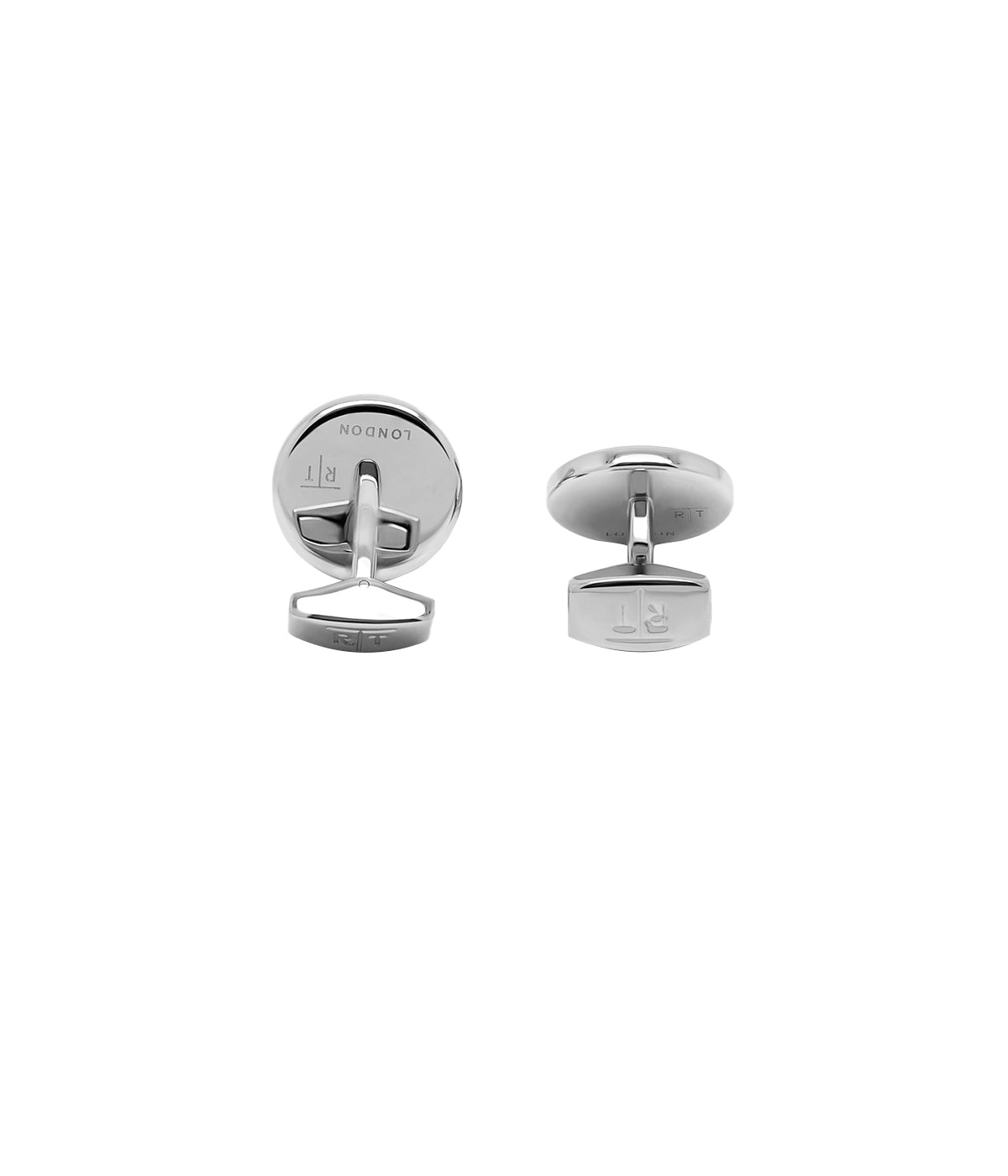 Rotondo Guilloché Cufflinks in White
