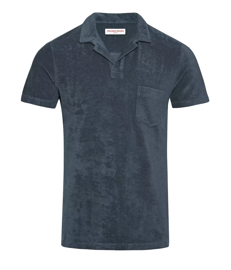 Terry Towelling Polo in Nocturnal Navy