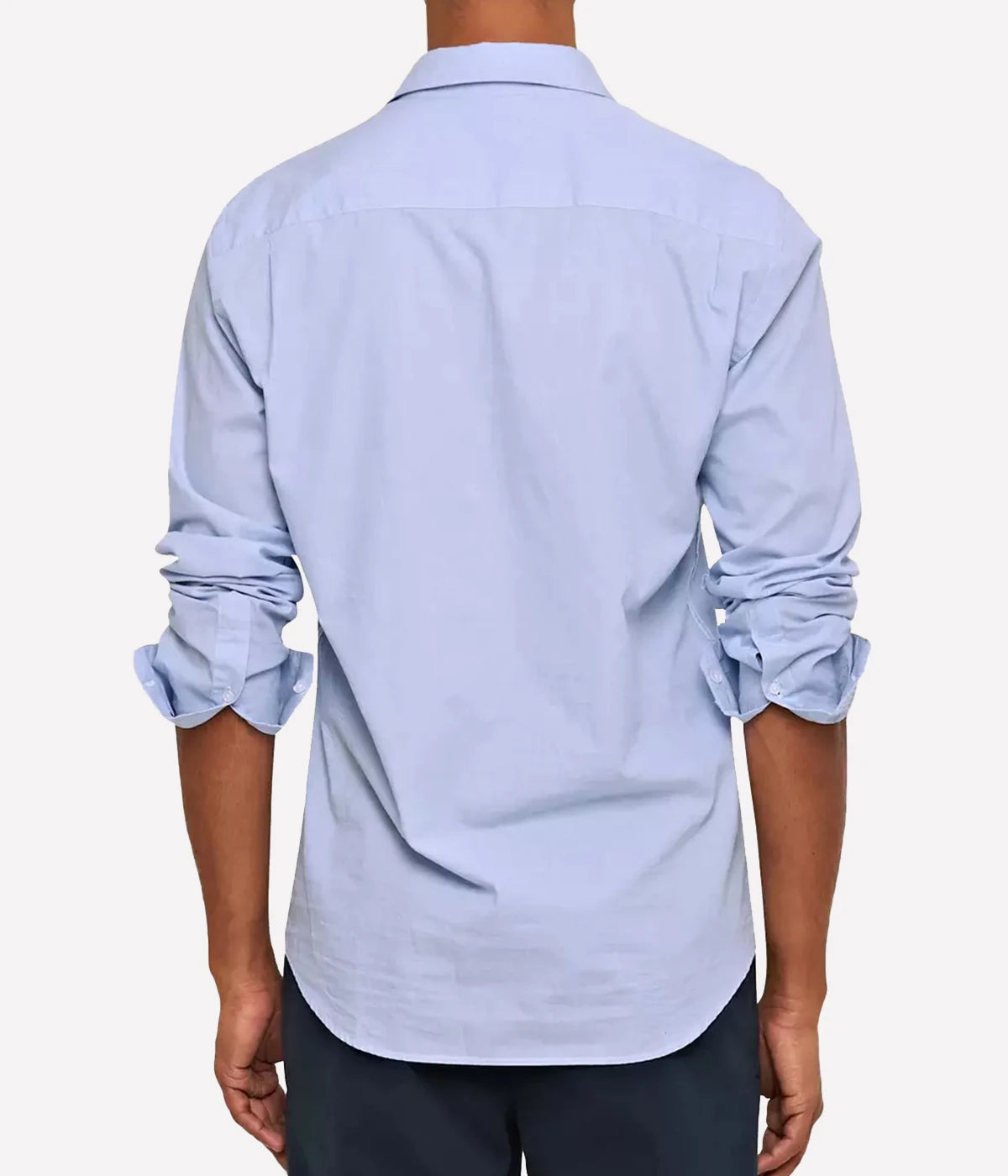 Giles Linen Shirt in Ice Blue & White