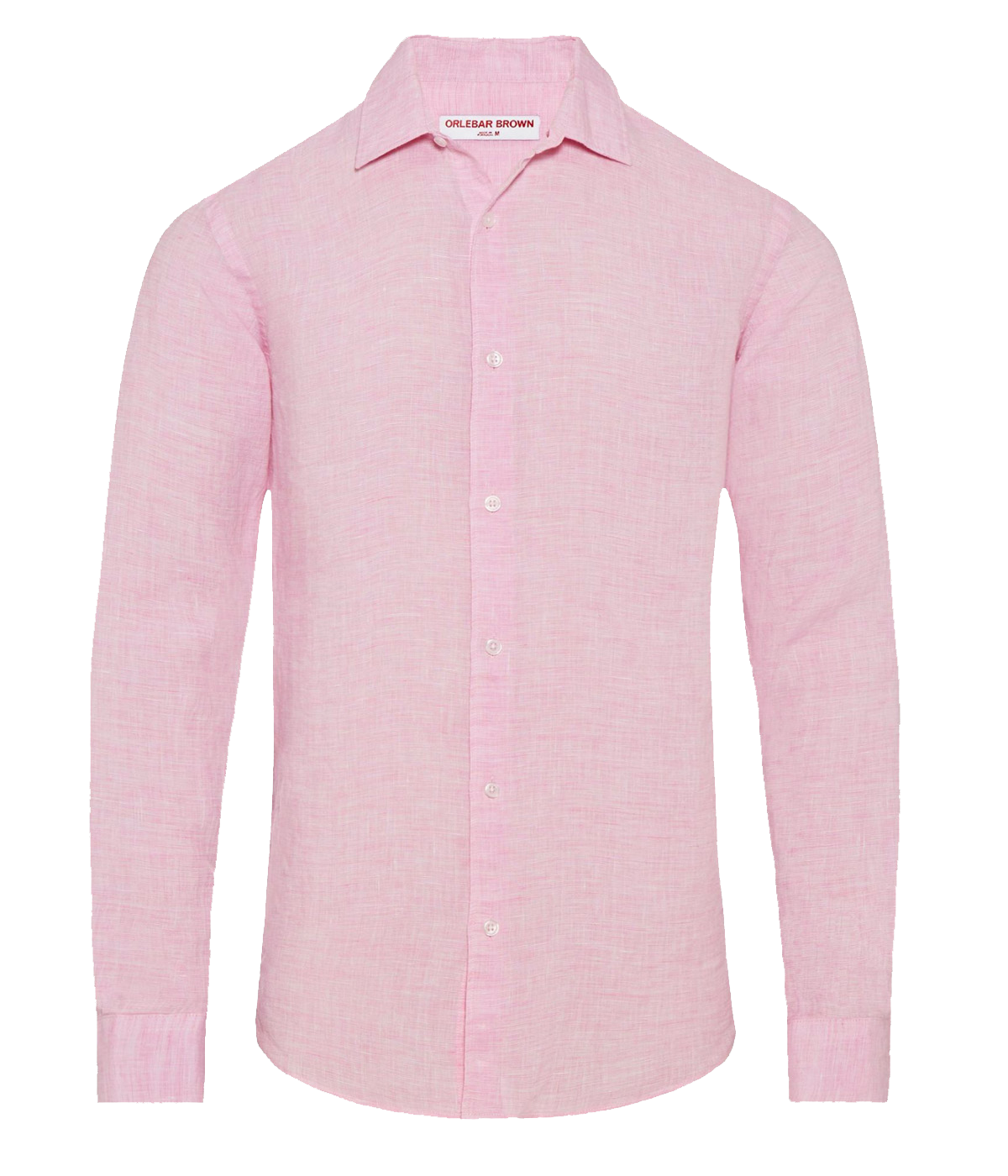 Giles Linen Shirt in Pale Pink & White