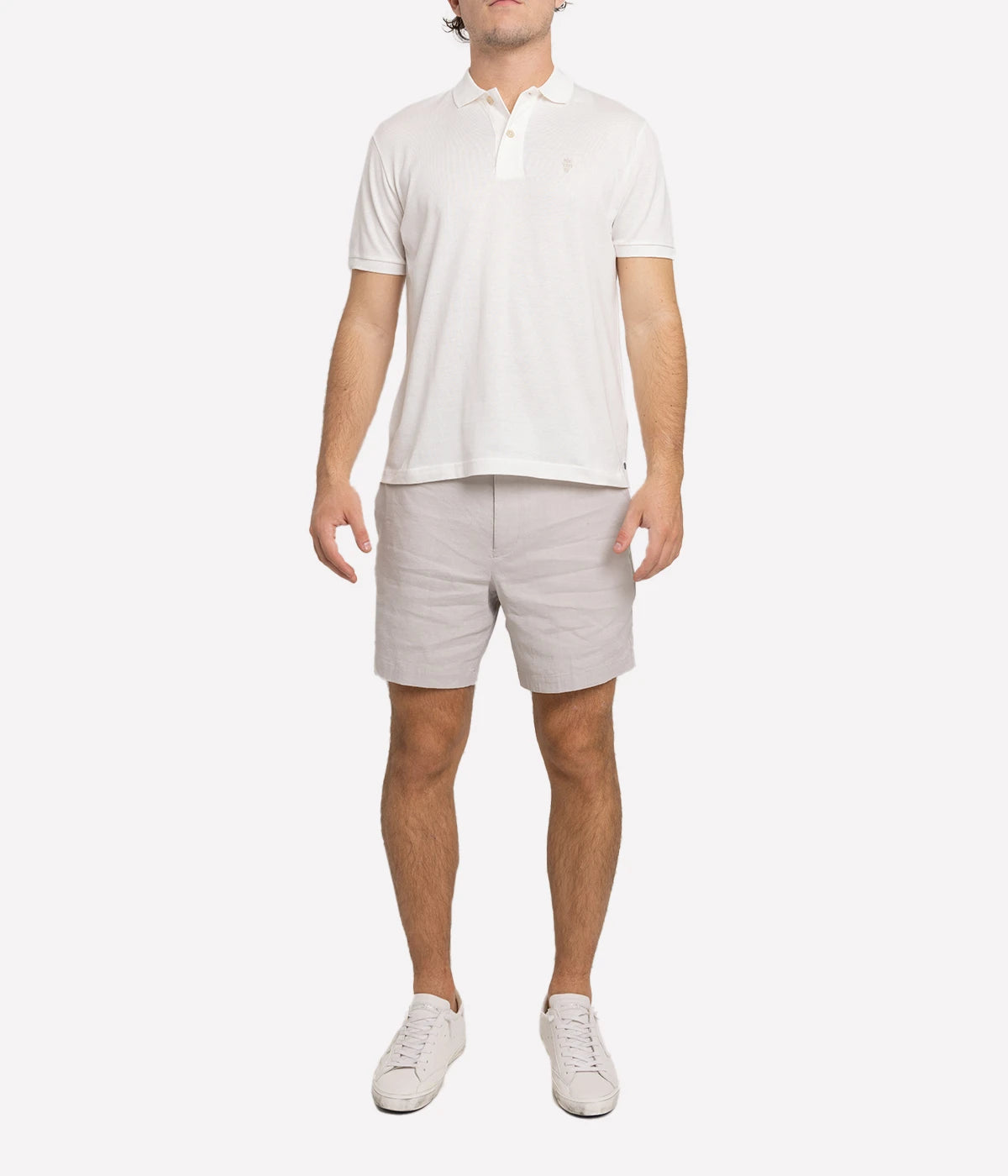 Giza Short Sleeve Polo Shirt in Bianco