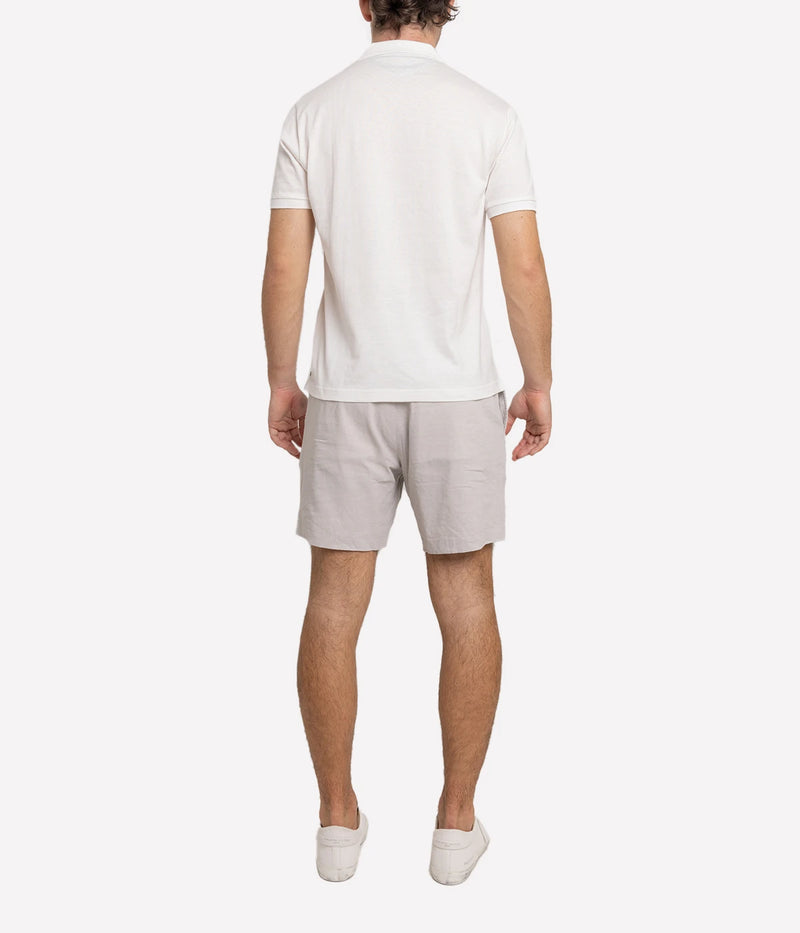 Giza Short Sleeve Polo Shirt in Bianco