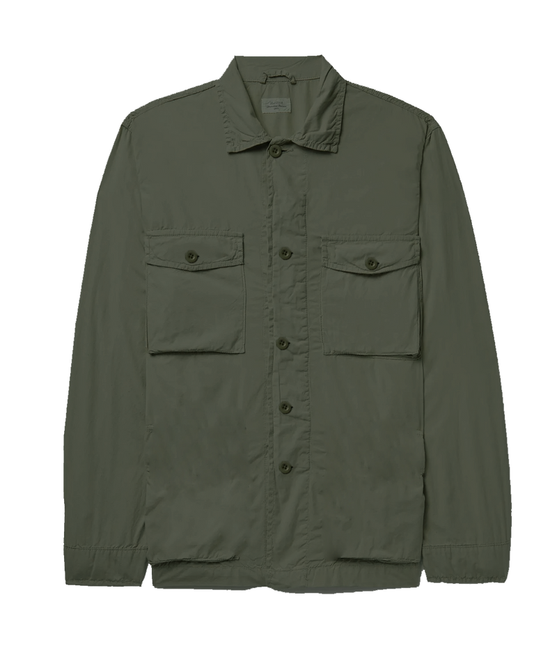 Jamwood Woven Jacket in Camo Overdyed Moss
