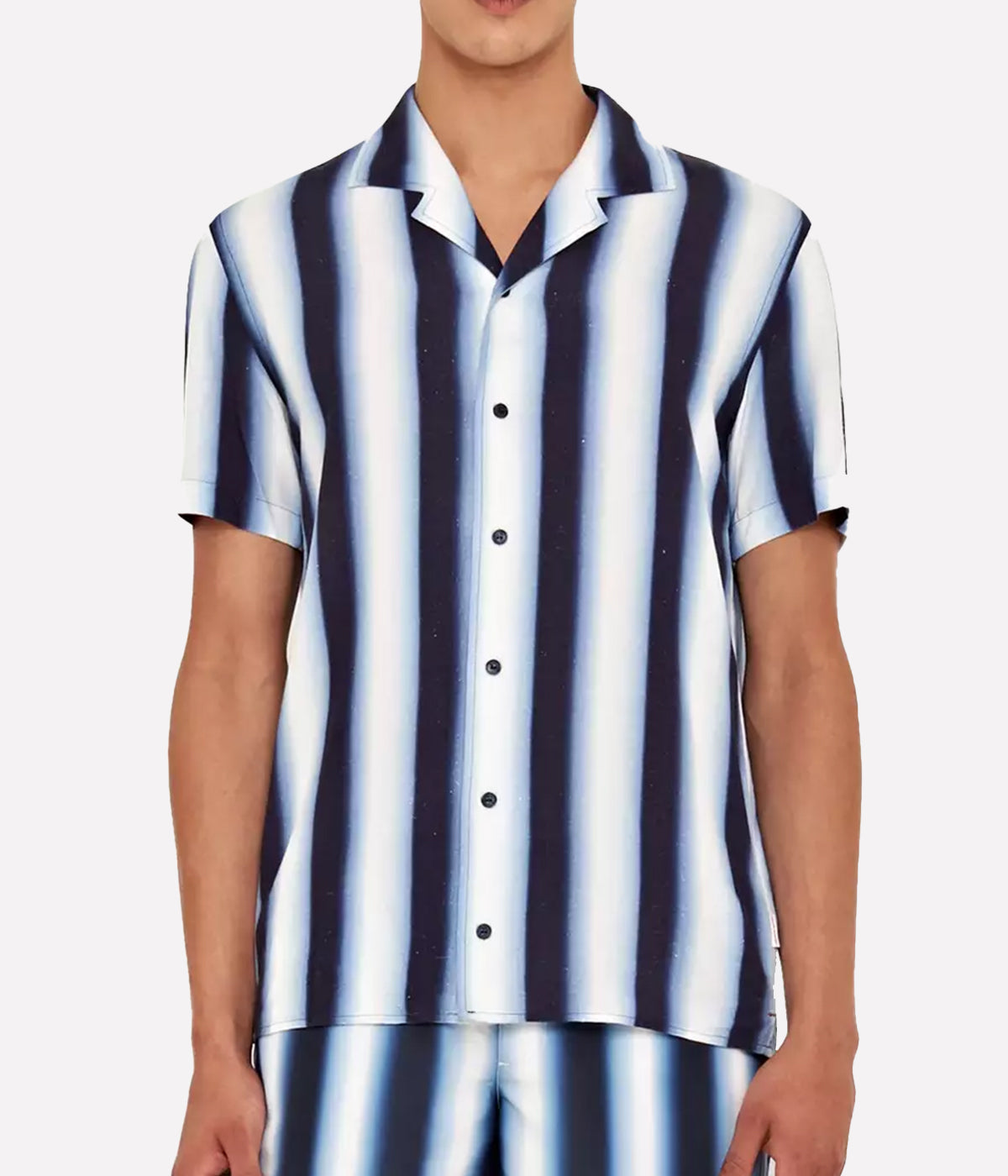 Hibbert Mirage Stripe Shirt in Night Iris & Cloud