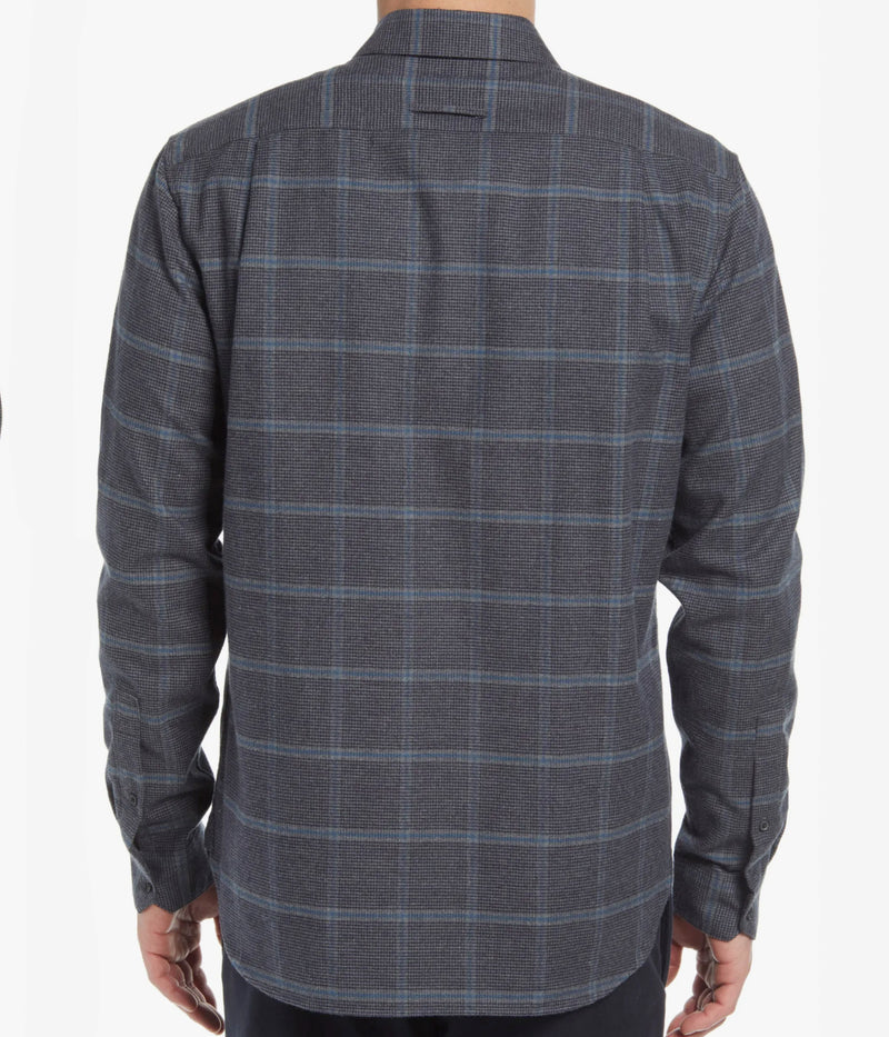 Houndstooth Windowpan Longsleeve Shirt in River Blue