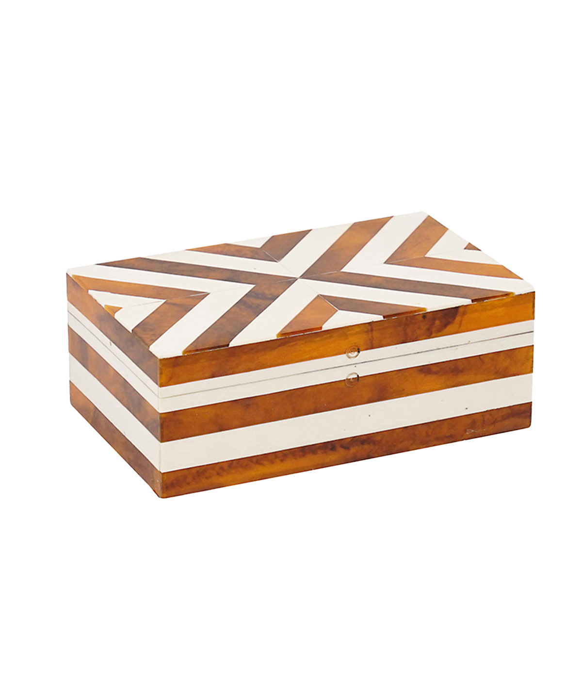 Large Resin Box in Brown & White
