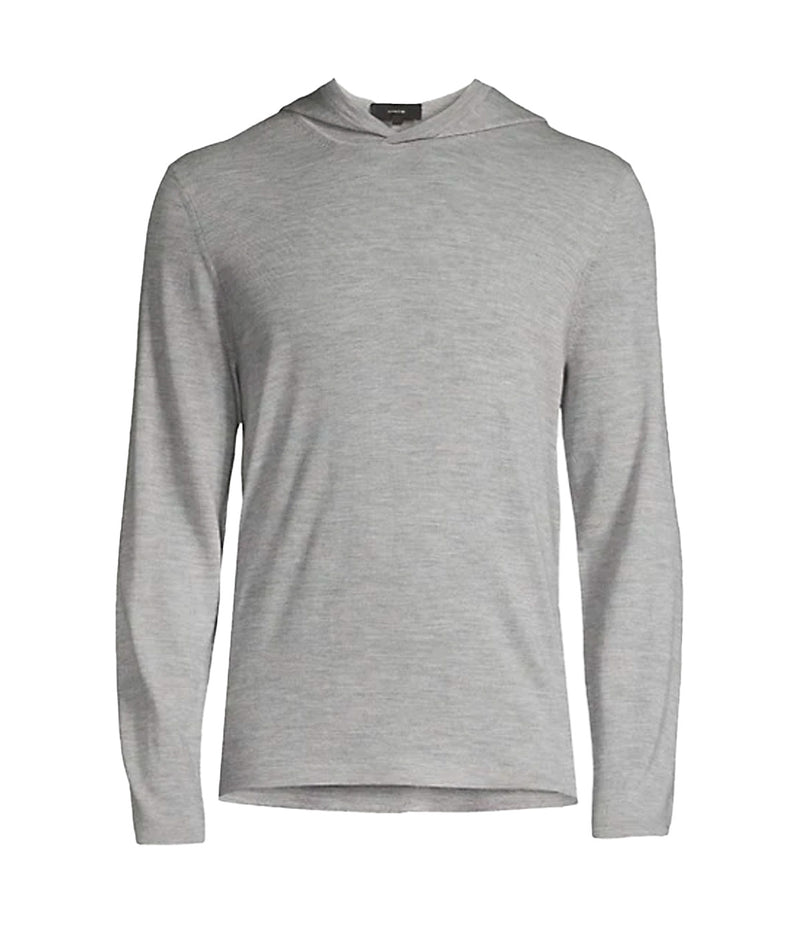 Lightweight Cashmere Pull Over Hoodie in Grey