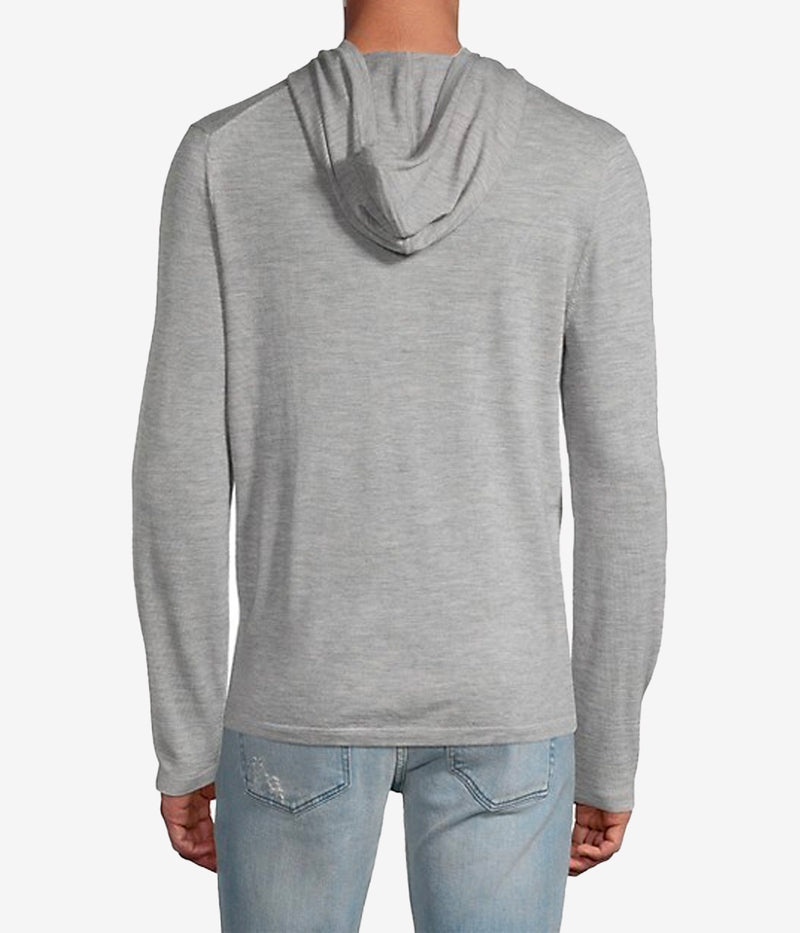 Lightweight Cashmere Pull Over Hoodie in Grey