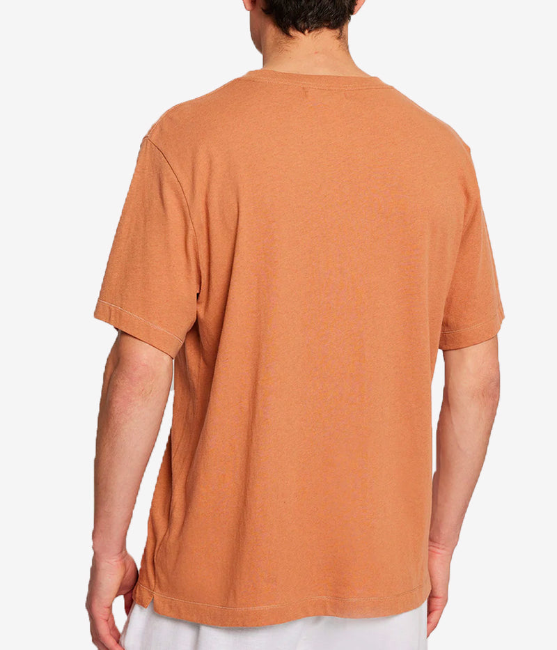 Lucio Linen Blend T-Shirt in Muted Clay