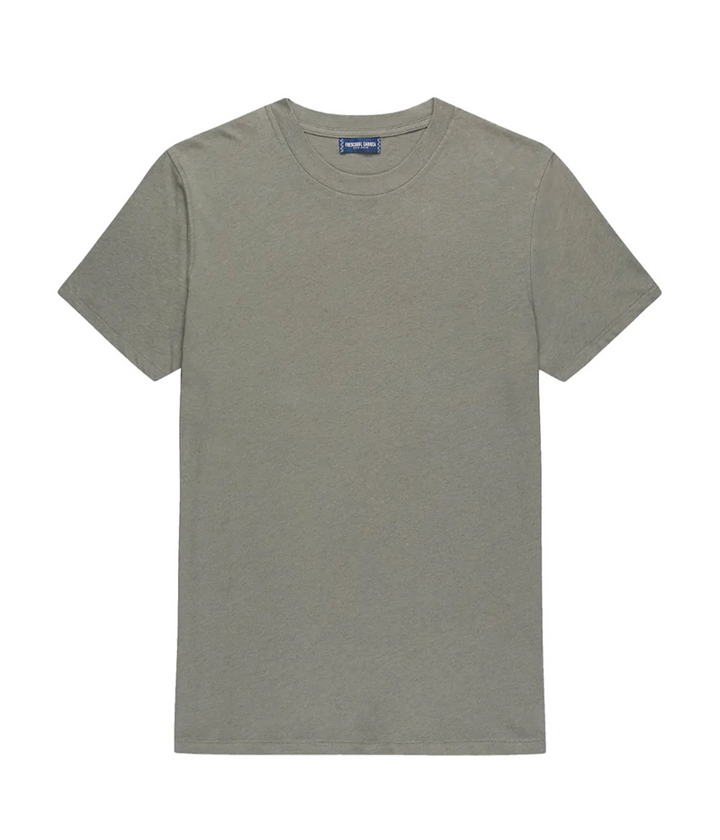 Lucio Linen Blend T-Shirt in Rock Grey