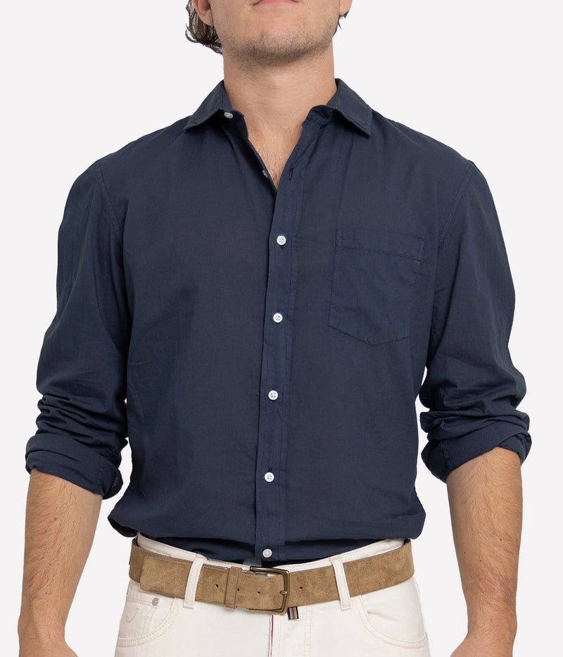 Luke Woven Shirt in Navy