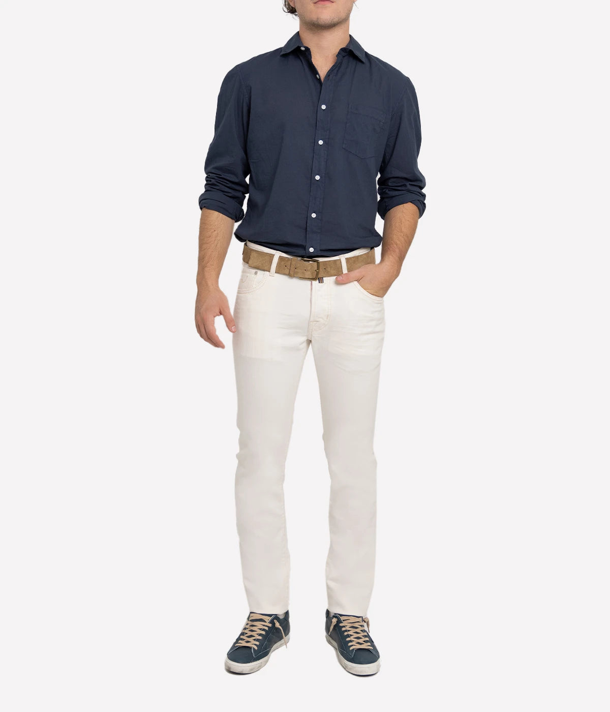 Luke Woven Shirt in Navy