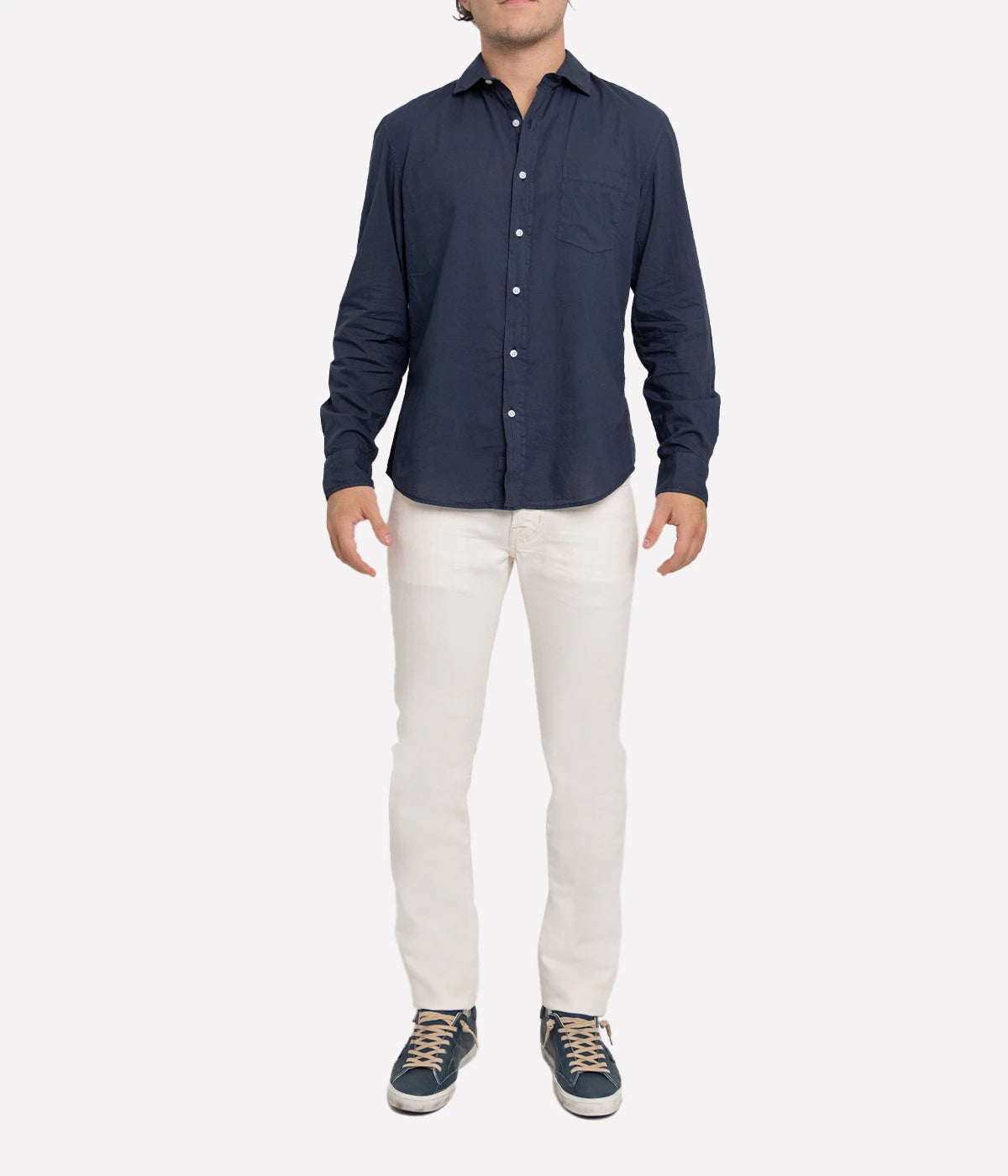 Luke Woven Shirt in Navy