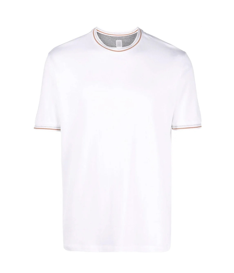 T-Shirt in Camel & White
