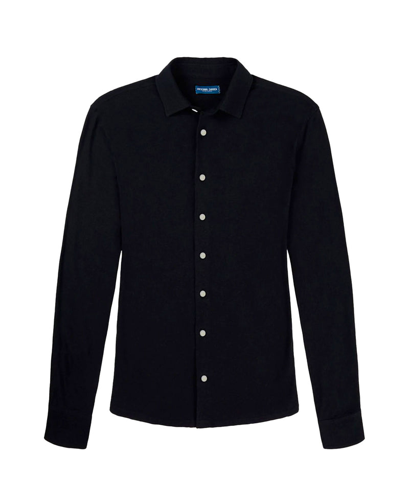Marcio Linen Blend Long Sleeve in Black