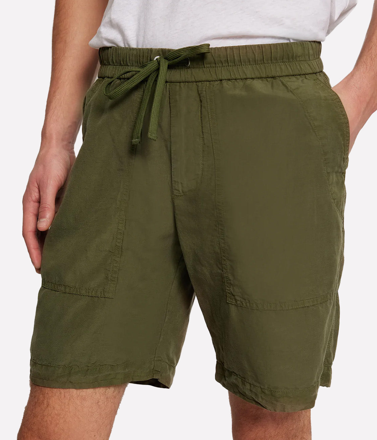 Matheus Tencel Blend Utility Shorts in Fir Green
