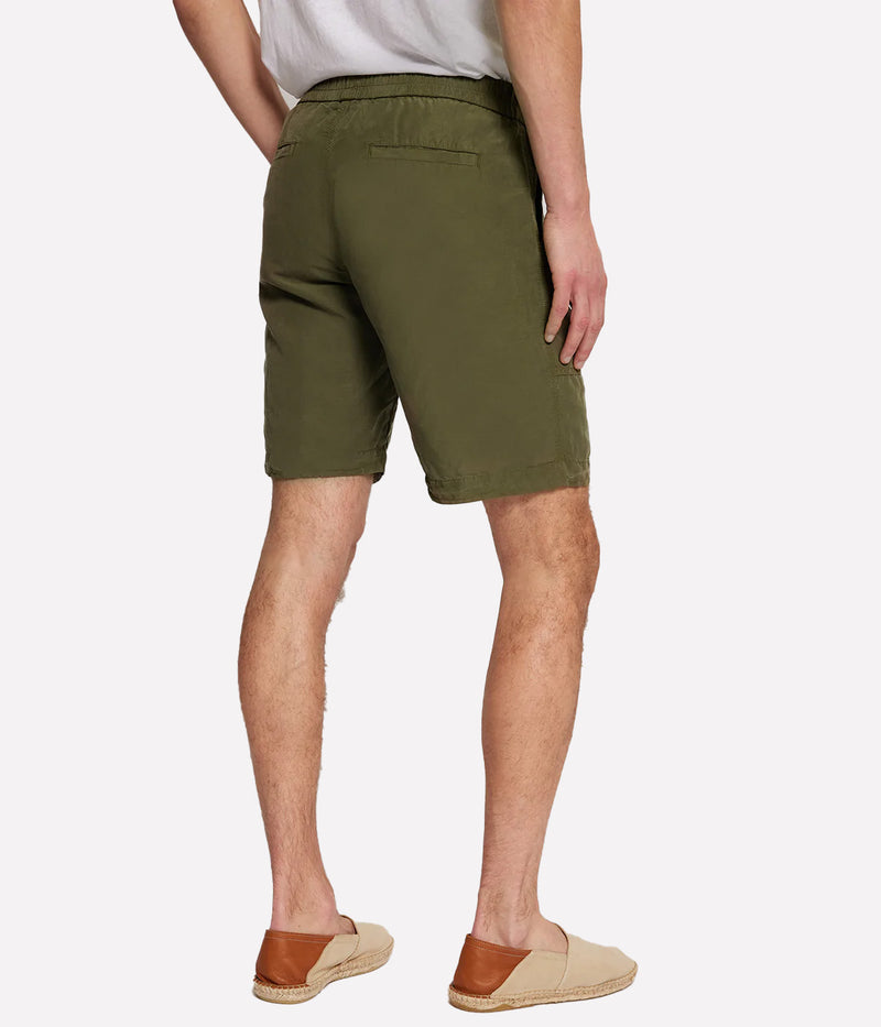 Matheus Tencel Blend Utility Shorts in Fir Green