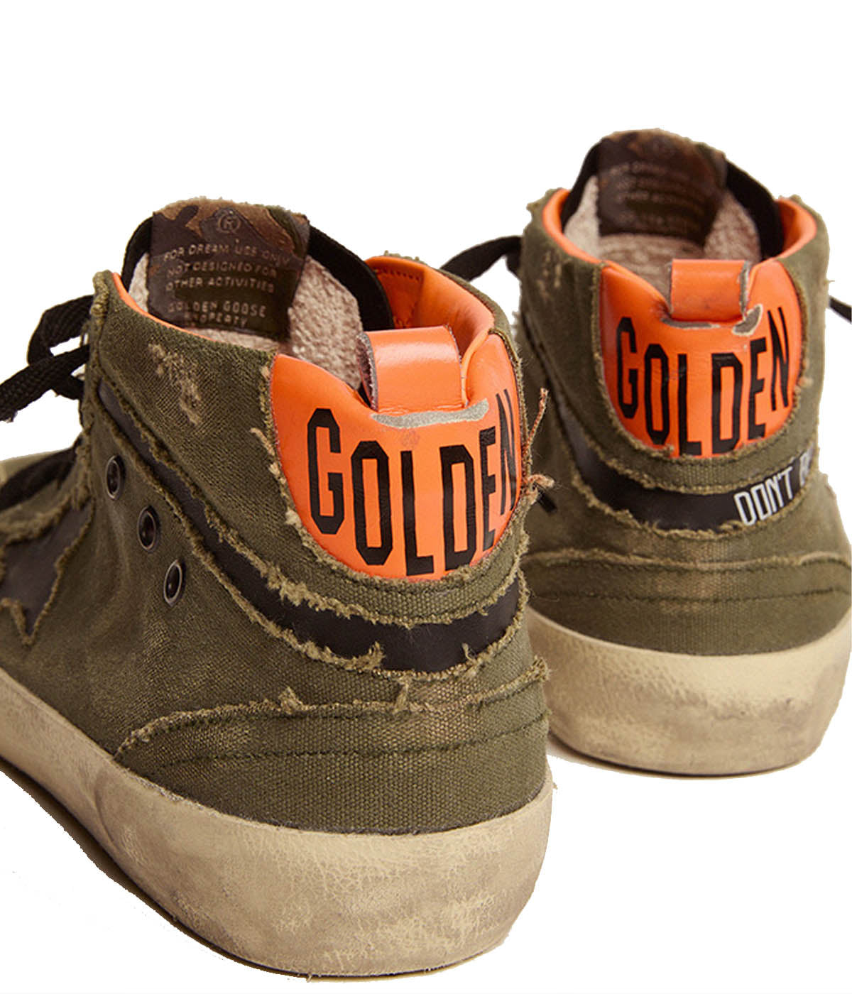 Mid Star Canvas Upper Toe in Military, Green, Black & Orange