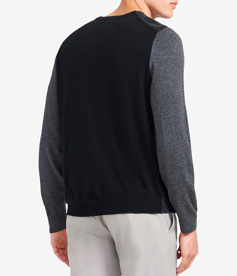 Milan Crew Cashmere in Grey Multi