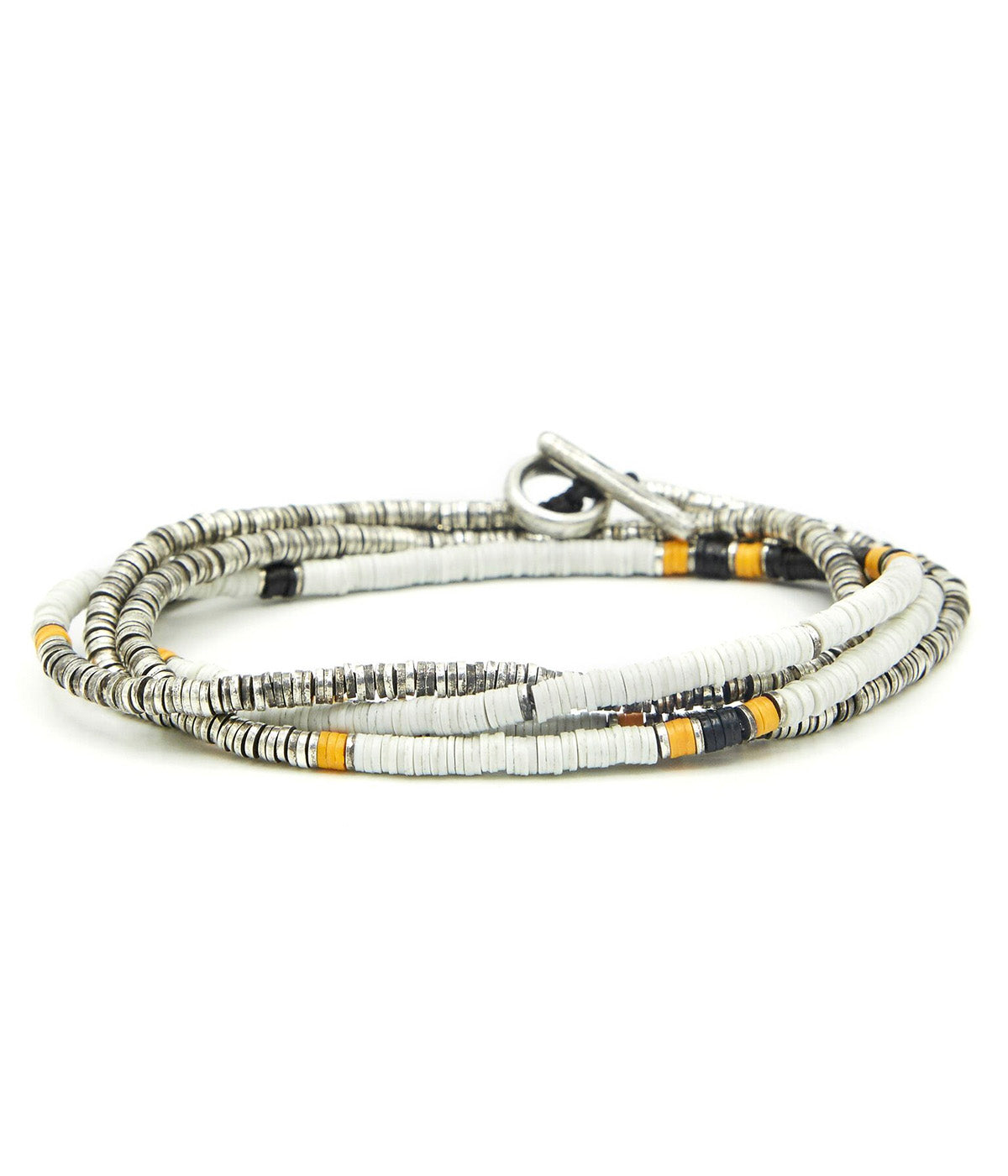 Mini Disc 4 Wrap Bracelet in White