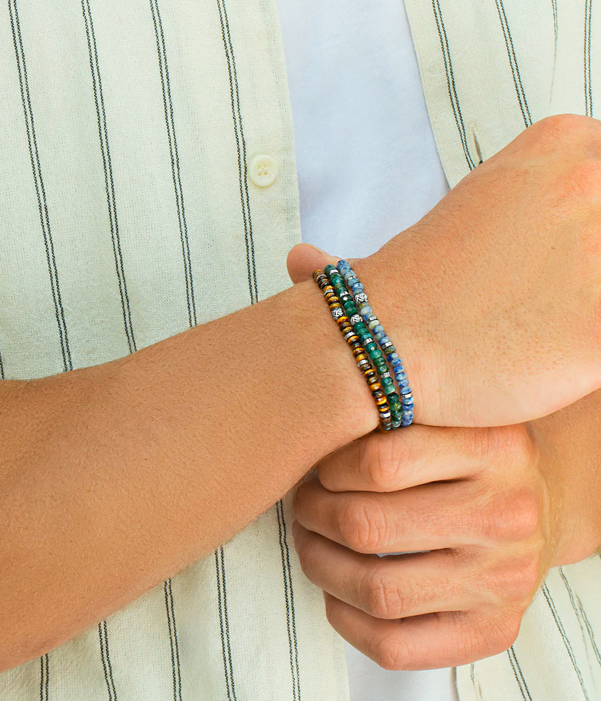 Nodo Bracelet with Sodalite in Silver & Green