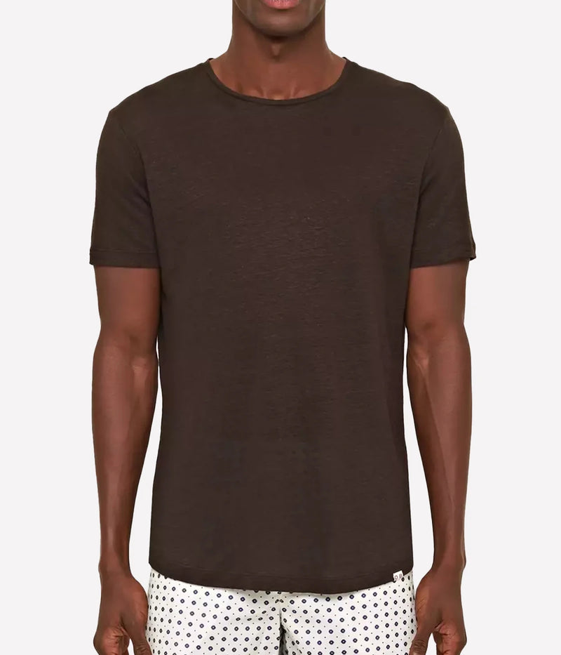 OB Linen T-Shirt in Truffle