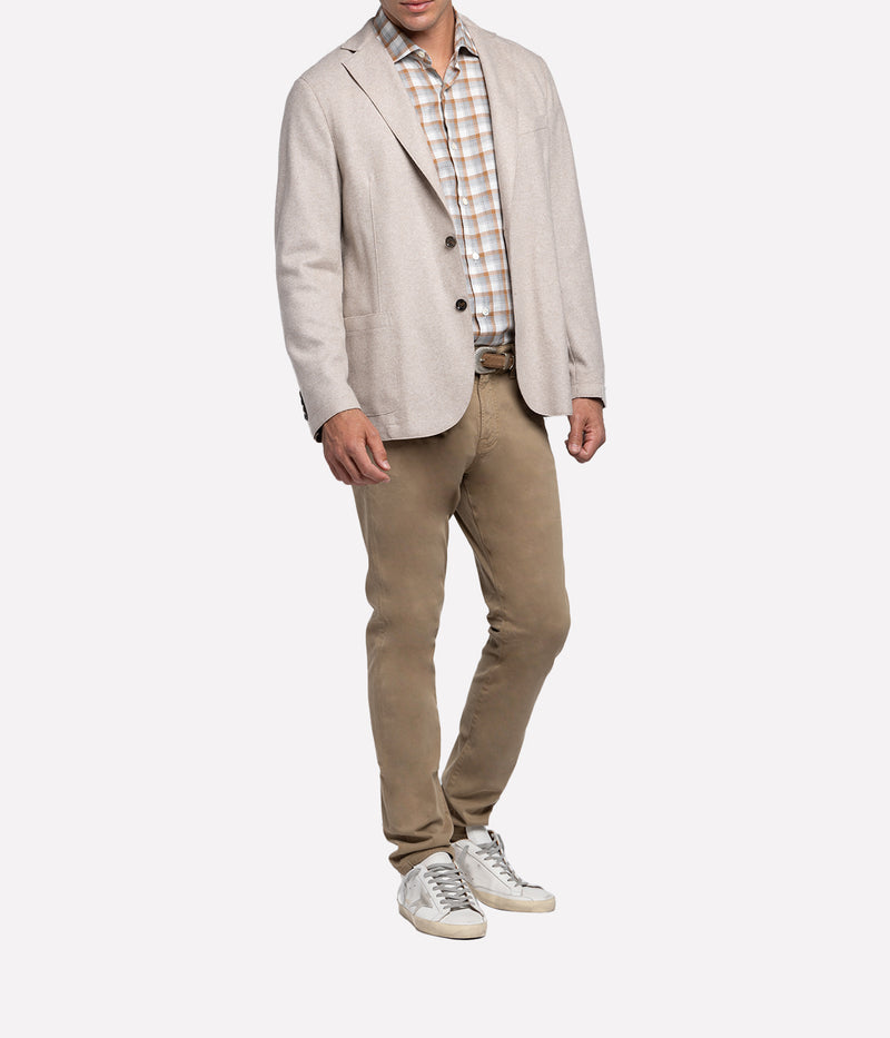 Real Cut Single Breasted Jacket in Sand