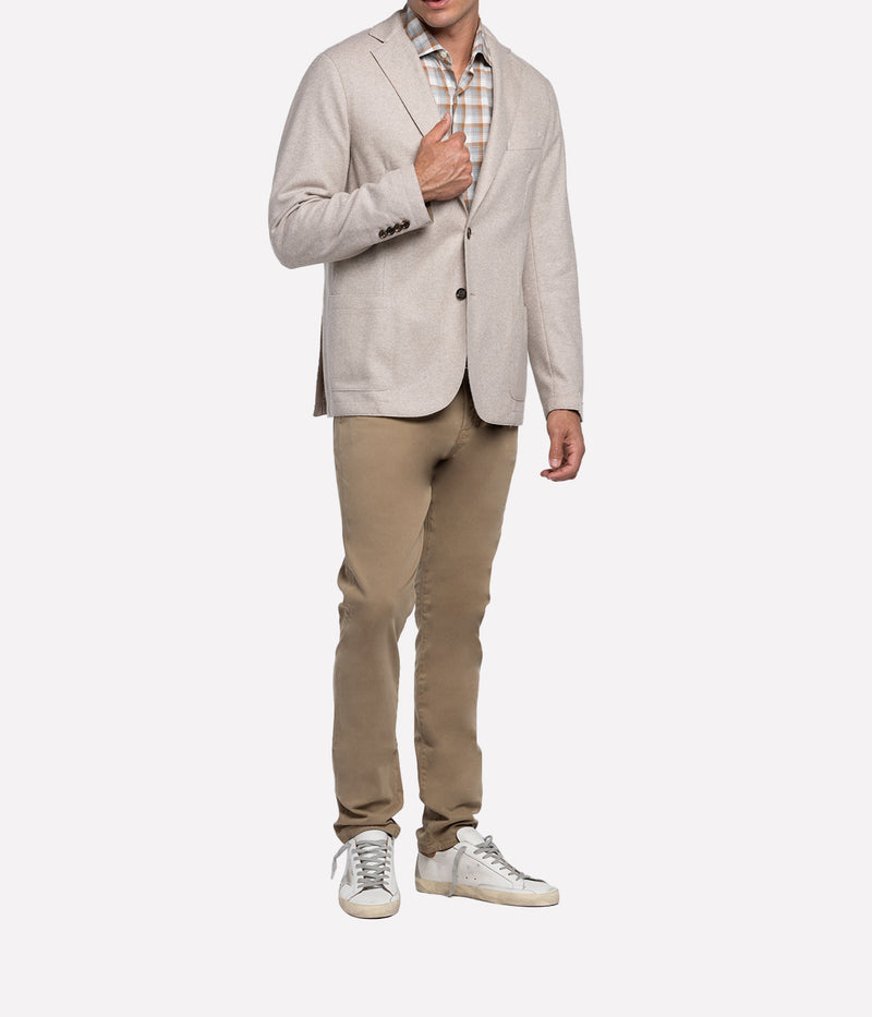 Real Cut Single Breasted Jacket in Sand
