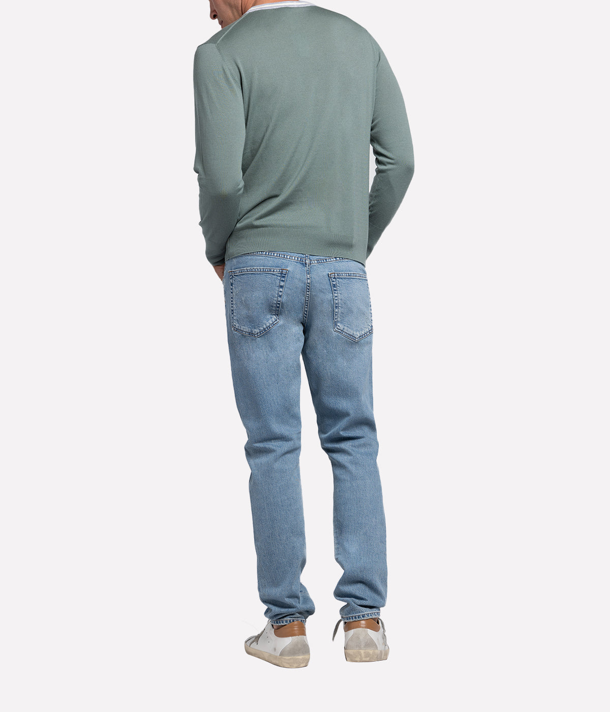 Crew Neck Sweater in Military Green