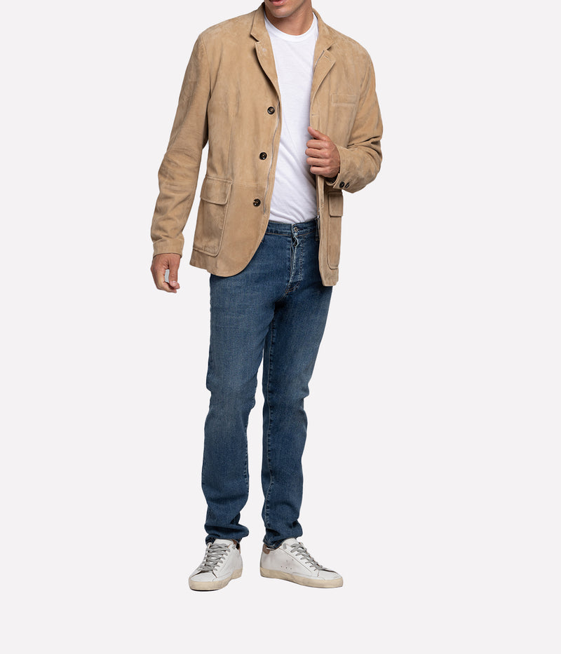 Iconic Suede Jacket in Cammello