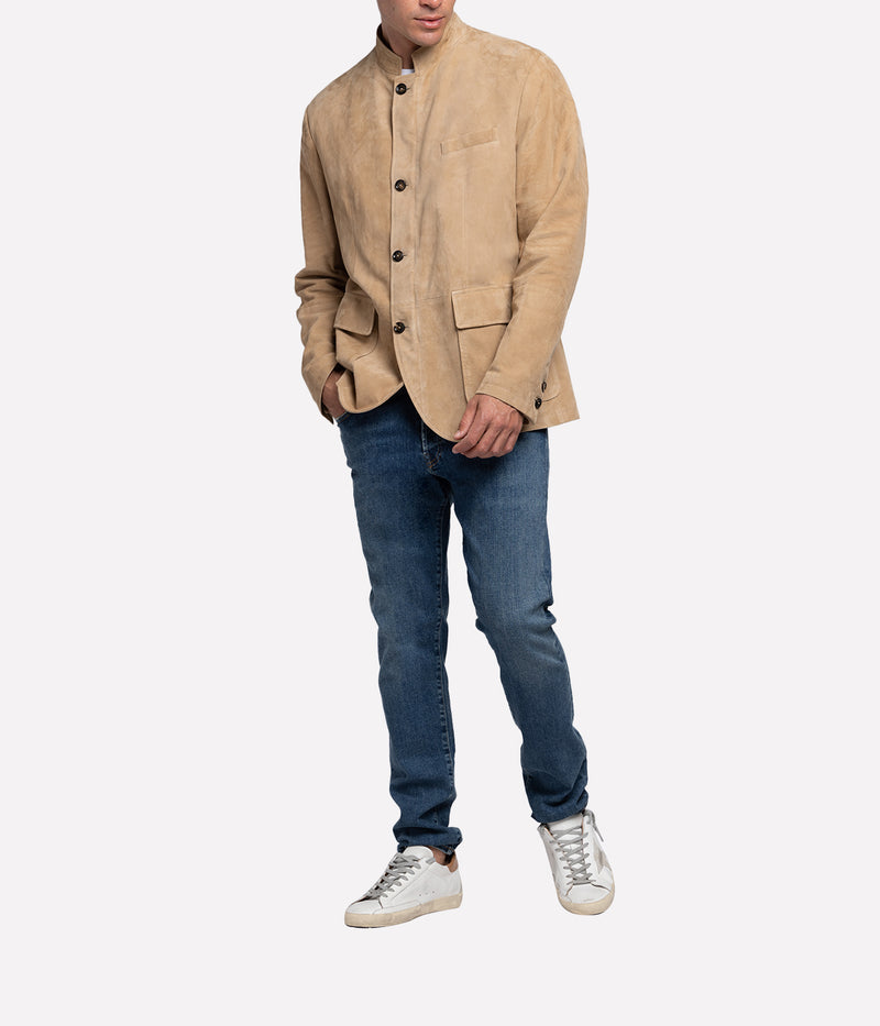 Iconic Suede Jacket in Cammello