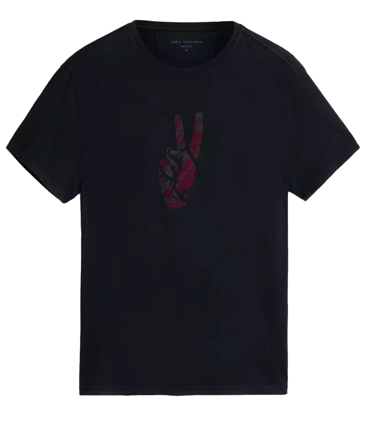 Peace Hand Short Sleeve Crew Tee in Black
