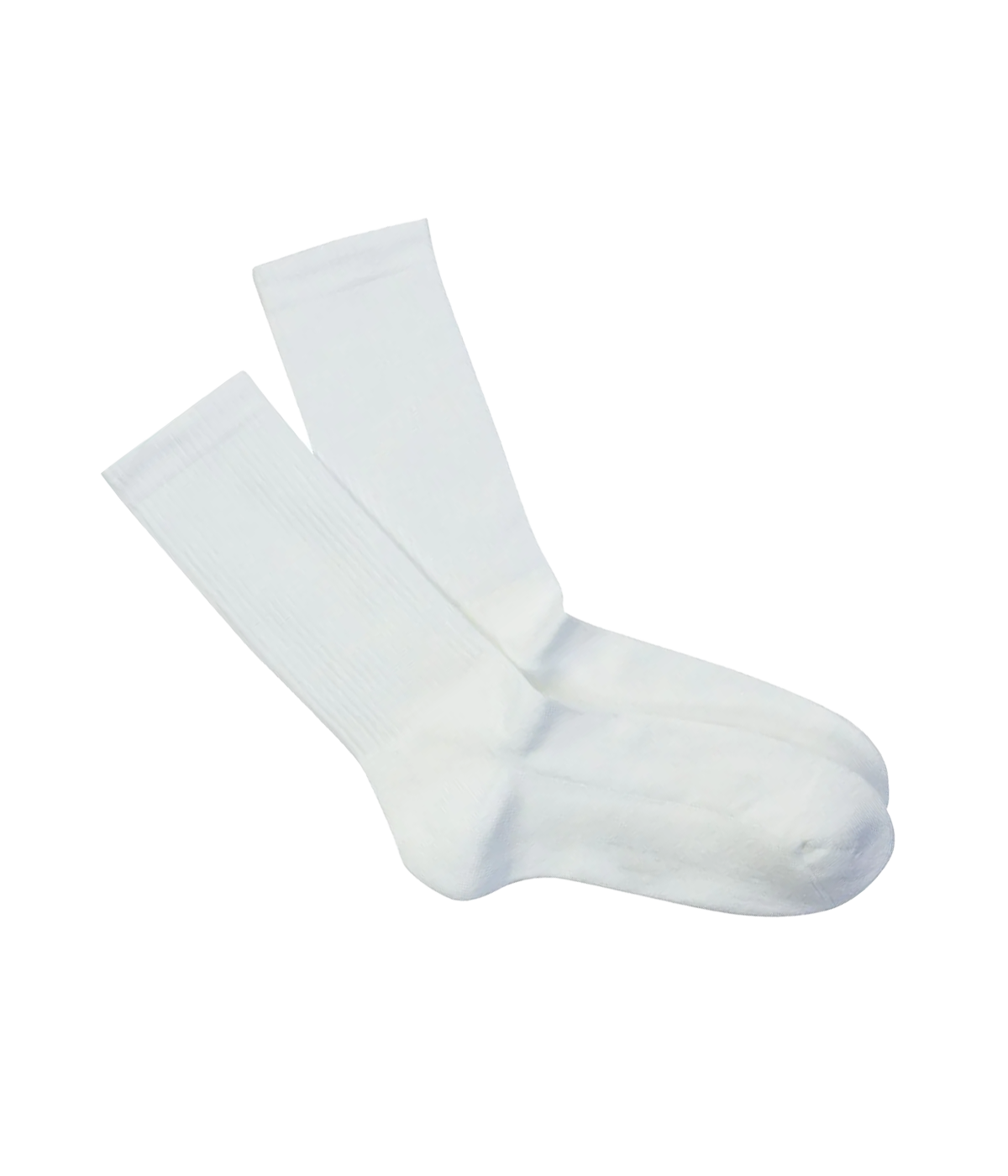 Pima Terry Cotton Crew Socks in White