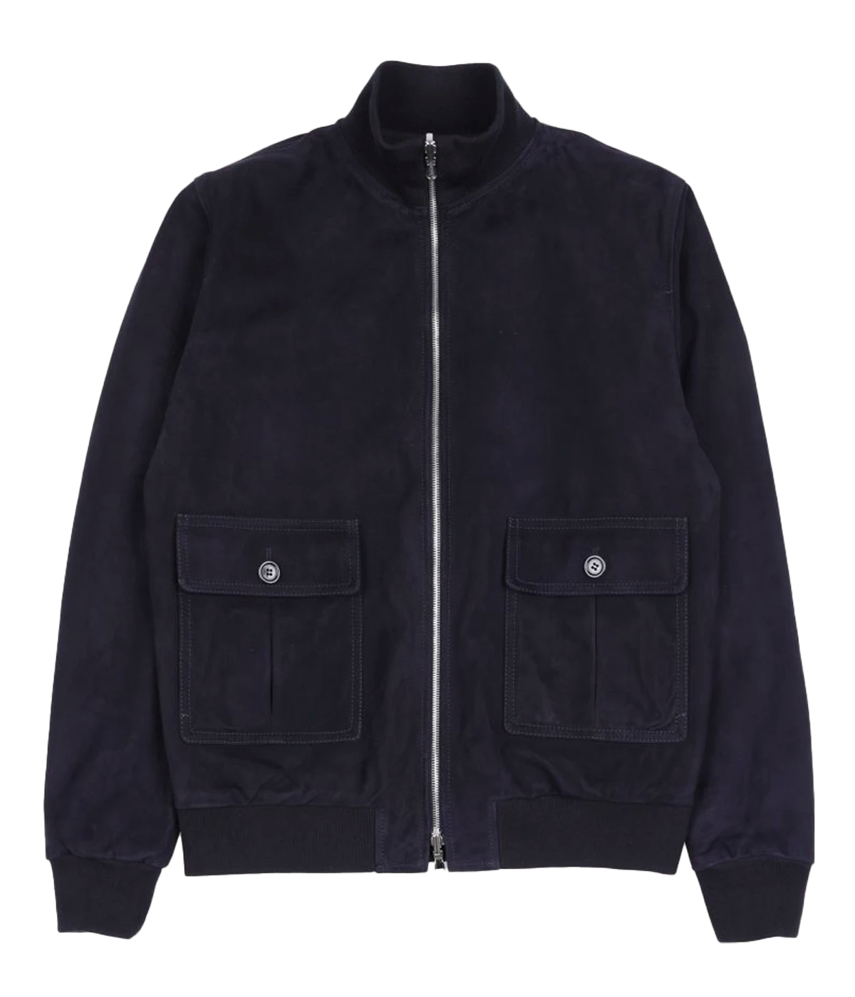 Reversible Suede Jacket in Dark Blue