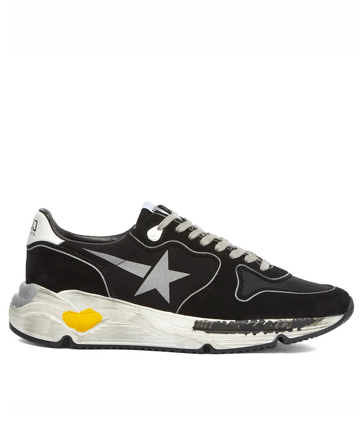 Running Solce Lycra upper Print in Black, Silver & White
