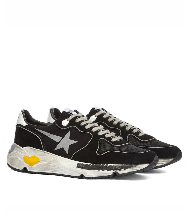 Running Solce Lycra upper Print in Black, Silver & White