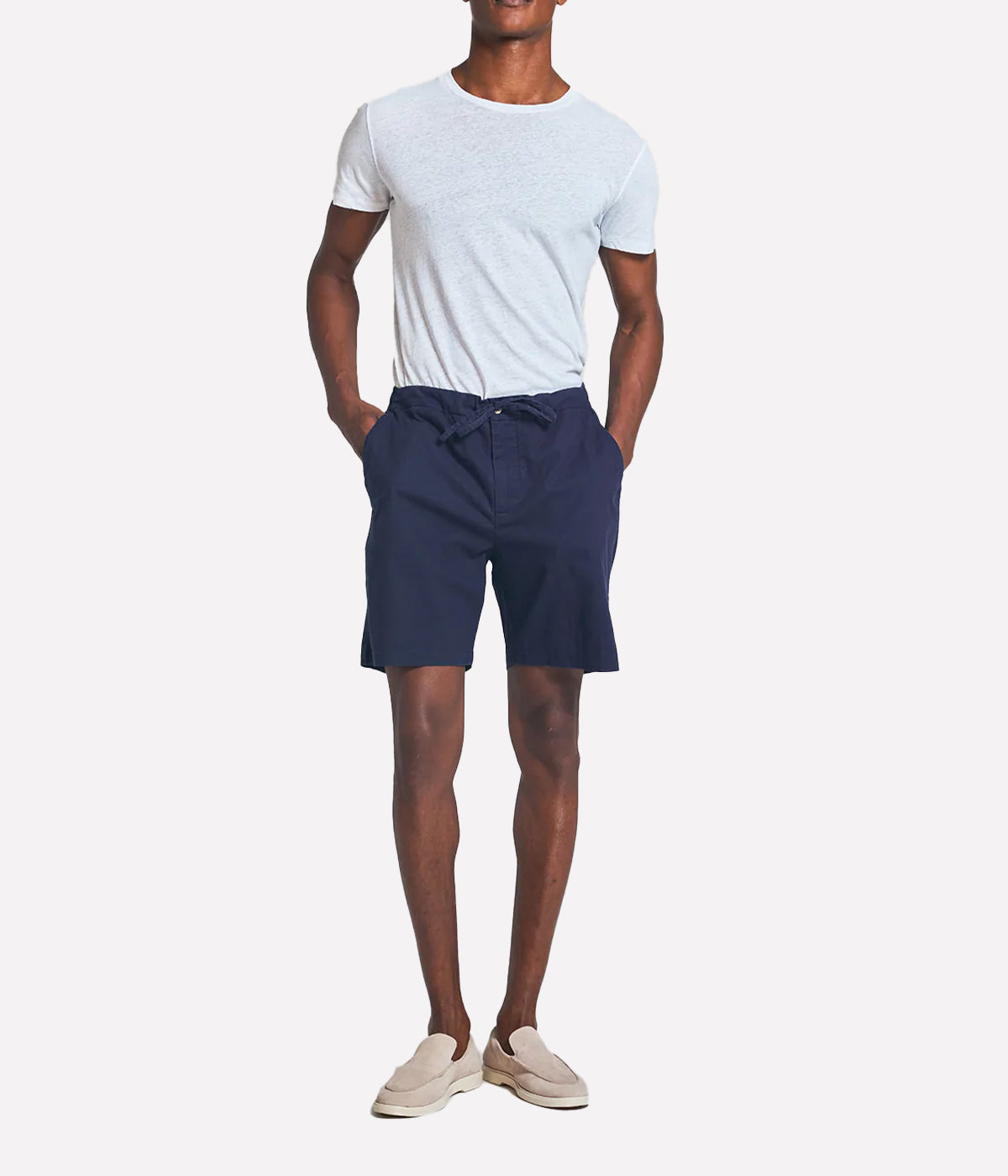 Sergio Stretch Shorts in Navy Blue